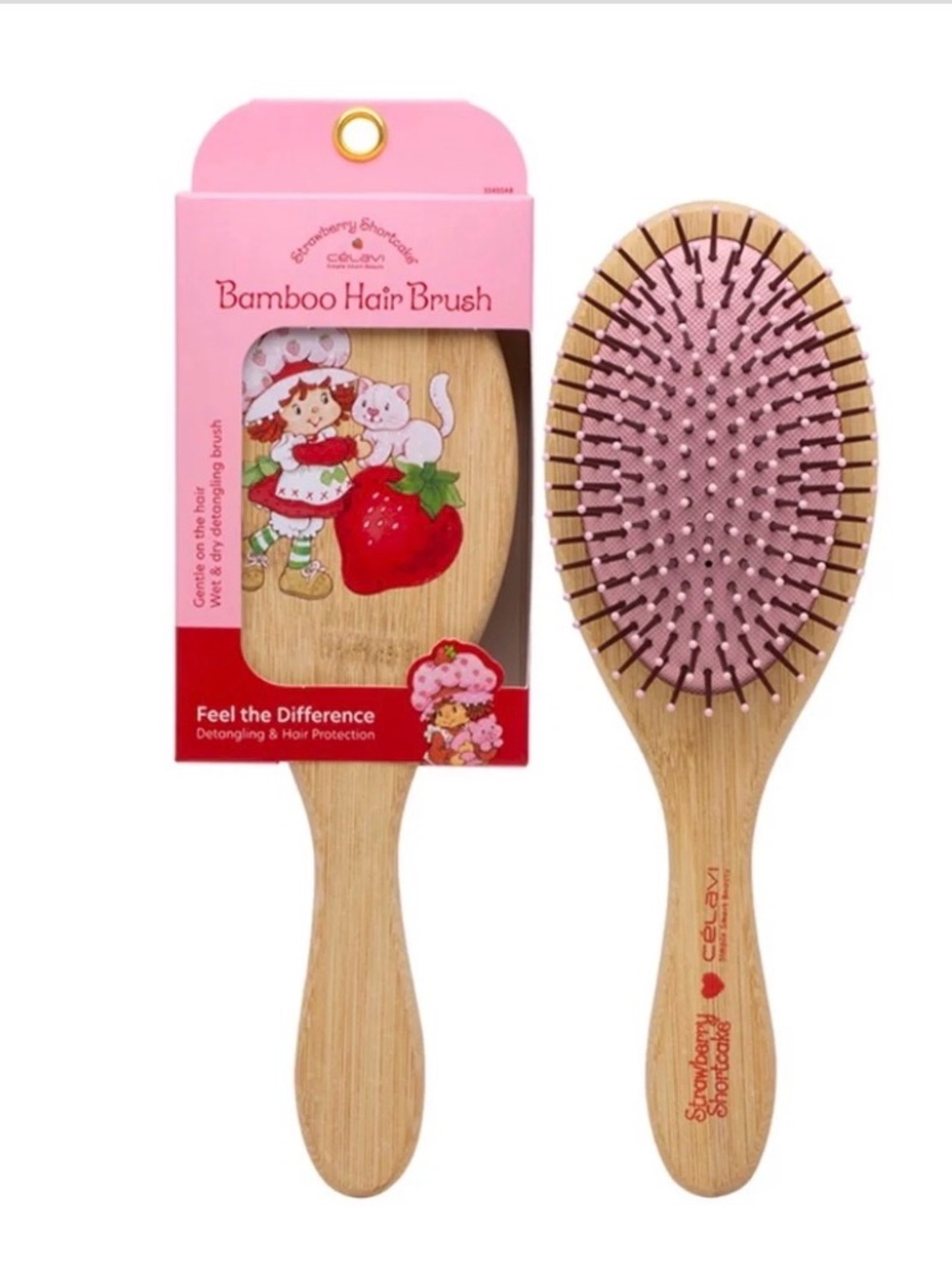 Bamboo Hair Brush - Pink